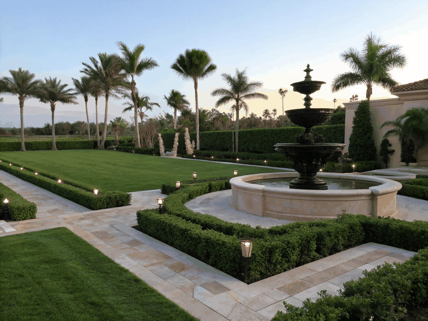 Artistic landscape lighting with tree canopy moonlighting in Winter Park